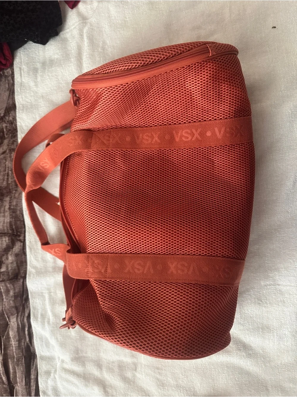 VSX Coral Mesh Duffel Bag in Coral